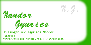 nandor gyurics business card